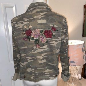 Maurices Camo and Floral Embroidered Jacket